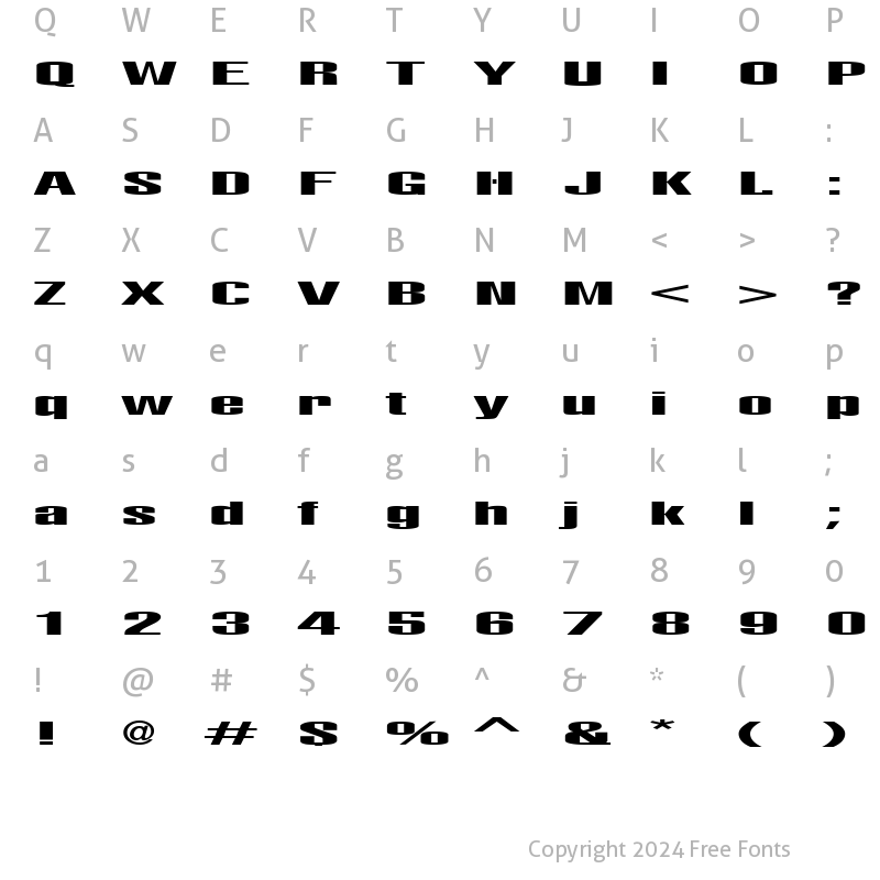 Character Map of Euratom Regular