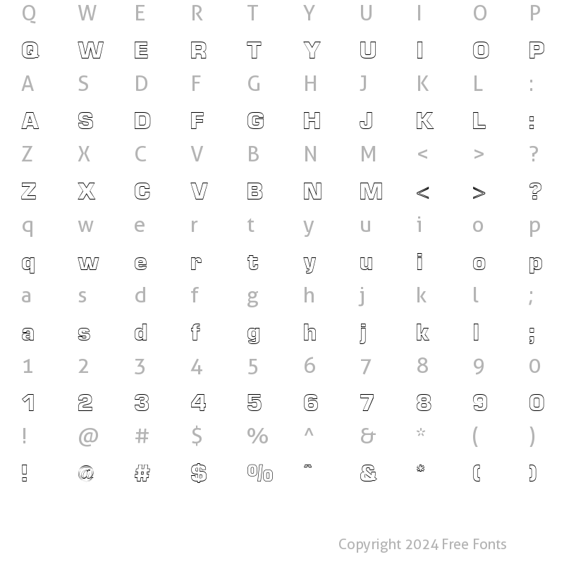 Character Map of Euro Bold