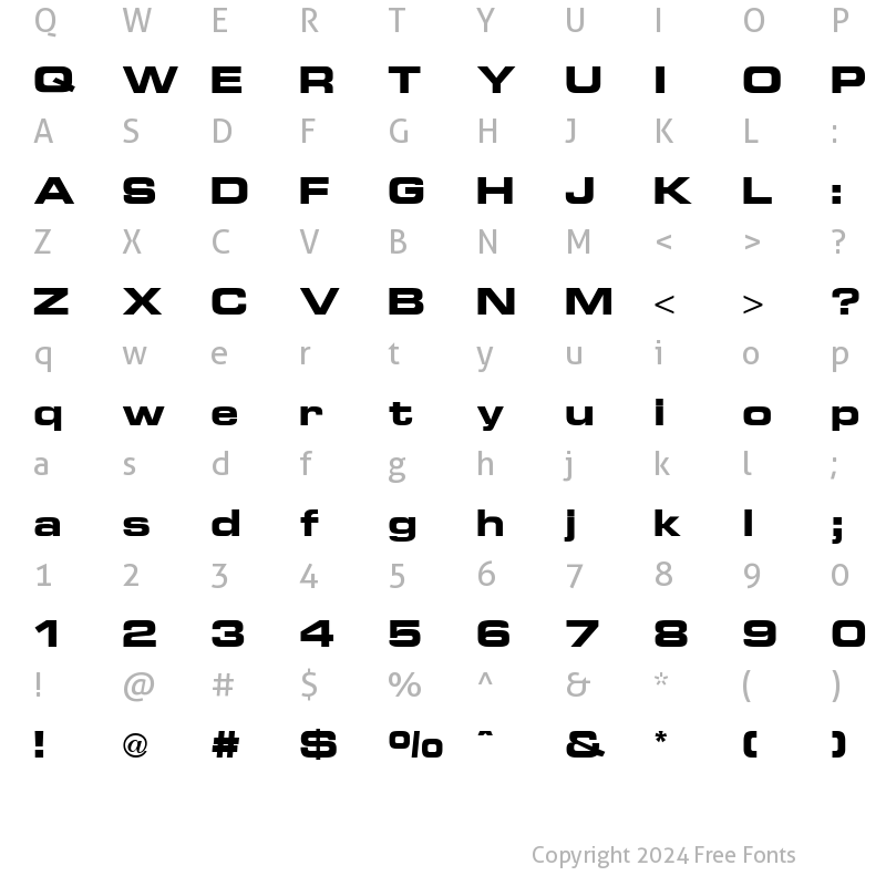 Character Map of Euro Technic Extended Bold