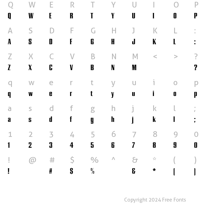 Character Map of Europa CG Bold Regular