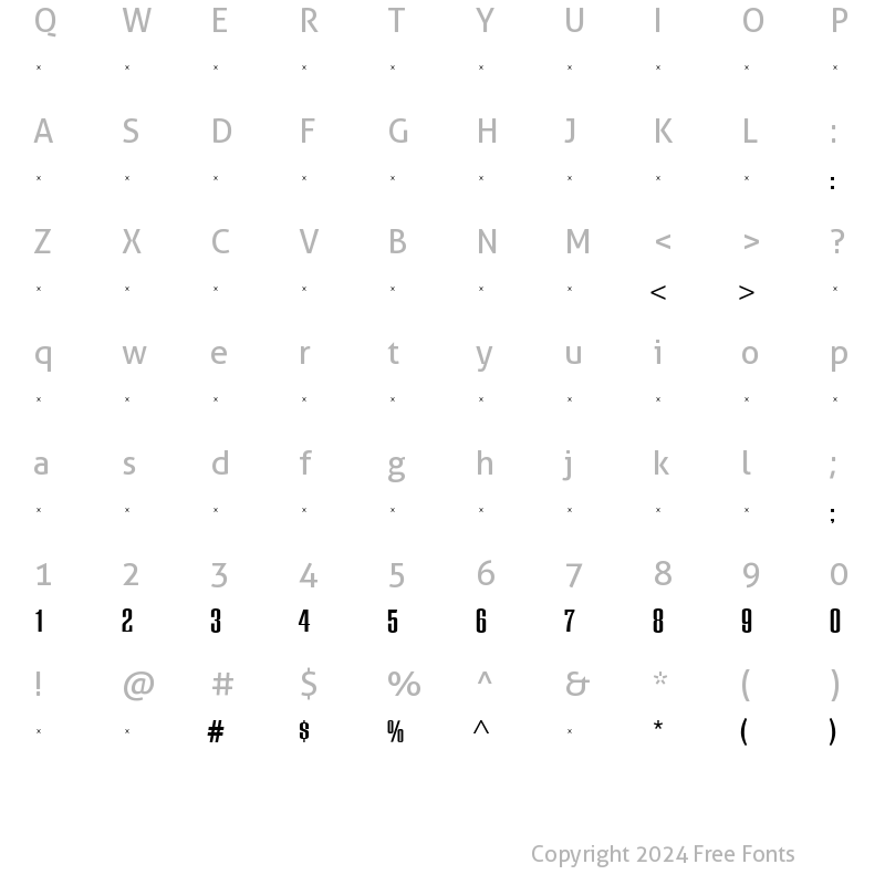 Character Map of EuropaGrotesqueBoldTab Roman