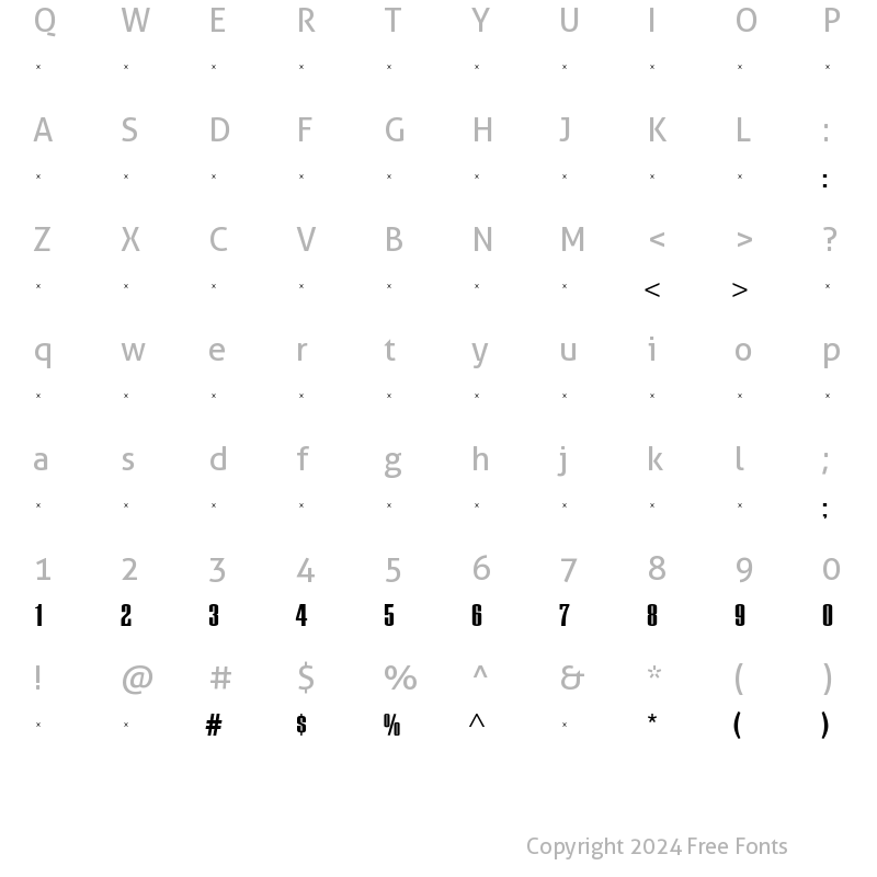 Character Map of EuropaGrotesqueExtraBoldTab Roman