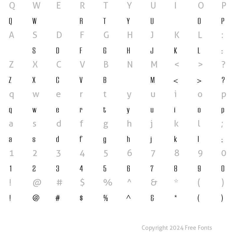 Character Map of EuropaGrotesqueLight Regular