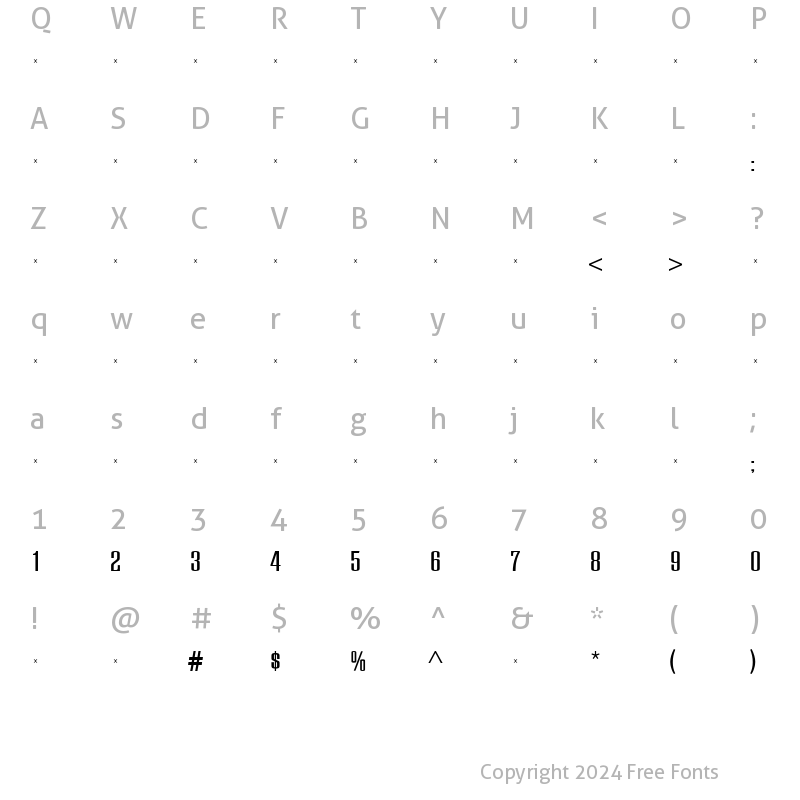 Character Map of EuropaGrotesqueMediumTab Roman