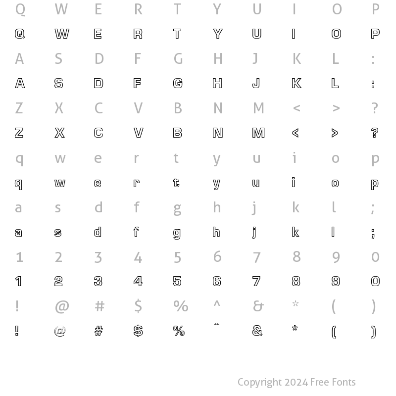 Character Map of EuropaOutline Regular