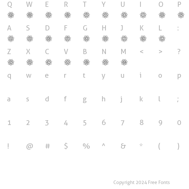 Character Map of European Monogram Regular