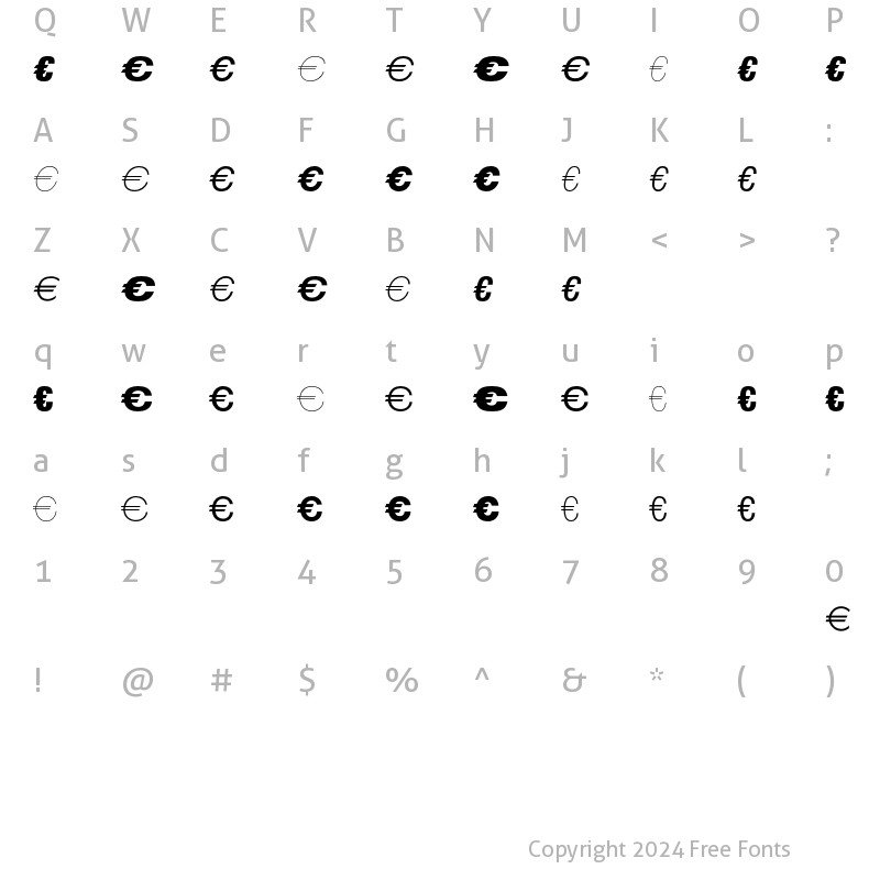 Character Map of EuroSansEF One Regular