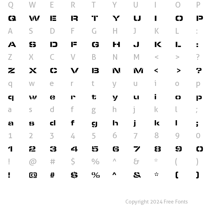 Character Map of EurostileSteDBlaExt Regular