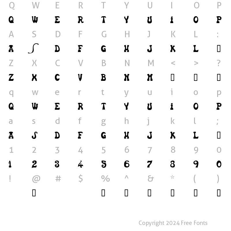 Character Map of Euskal Font Normal