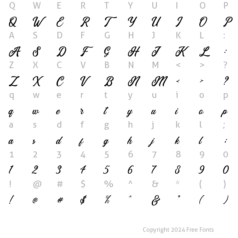 Character Map of Eusthalia Clean Clean