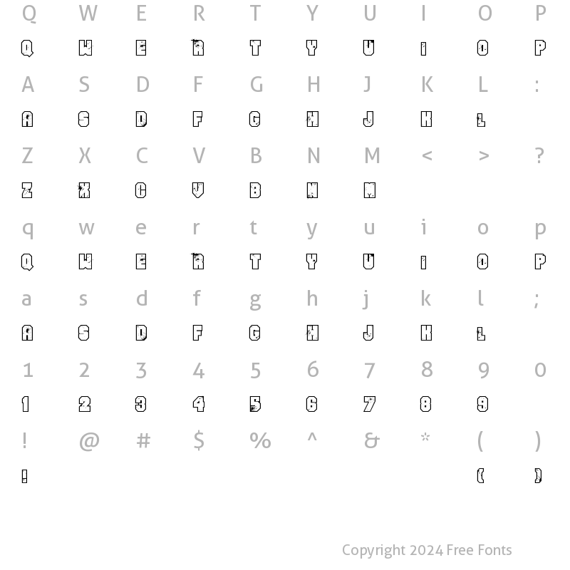 Character Map of Even Badder Mofo Regular