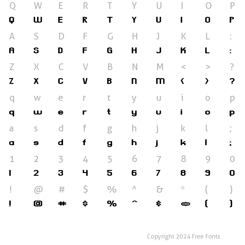 Character Map of Everyday Formula Regular