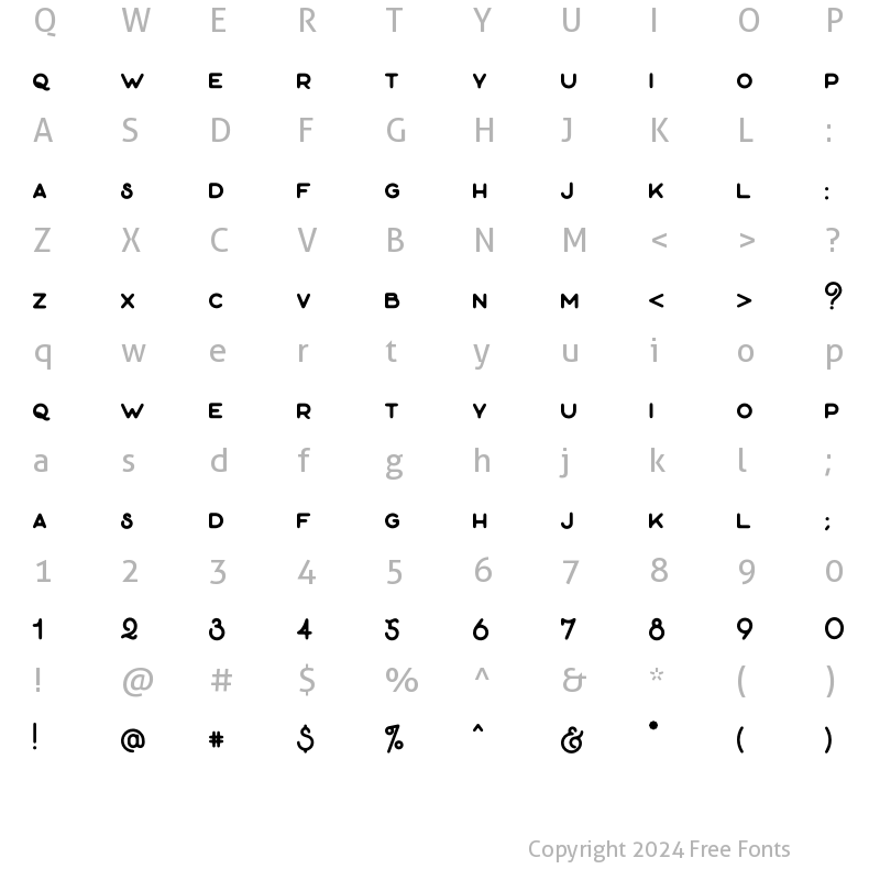 Character Map of Everyday Sans Serif Regular