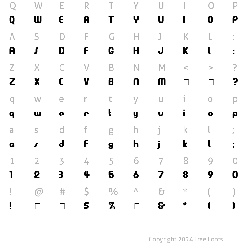 Character Map of Evia Display SSi Regular