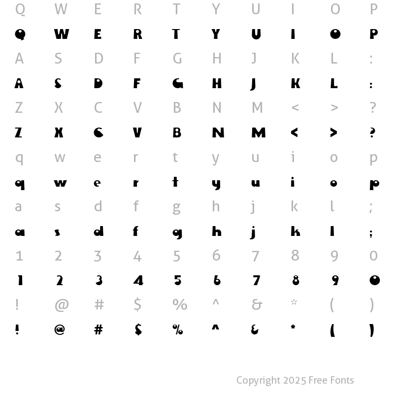 Character Map of Ewie Becker Regular