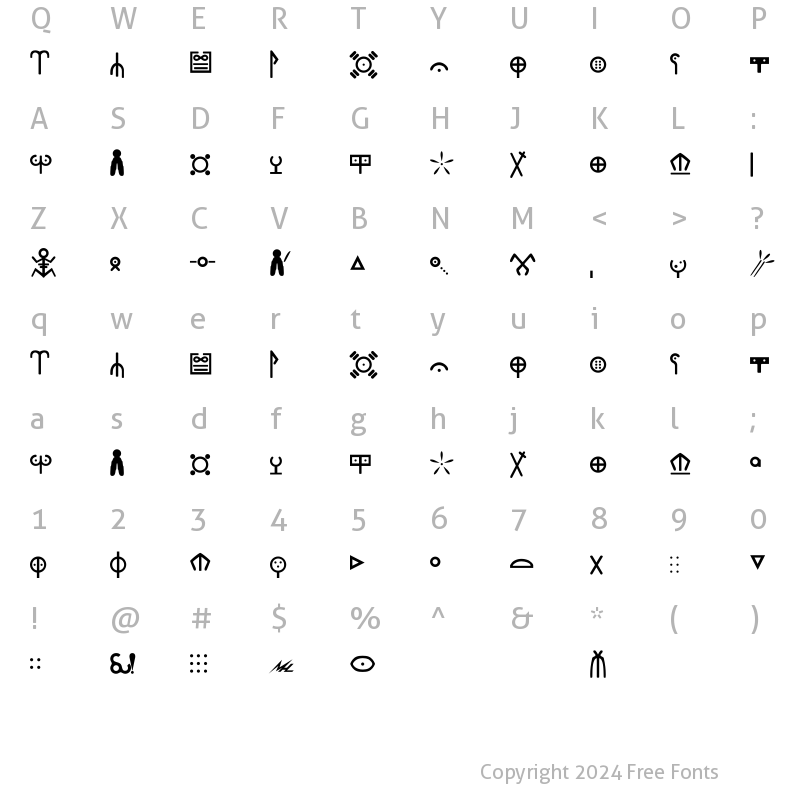 Character Map of Ewok Bold