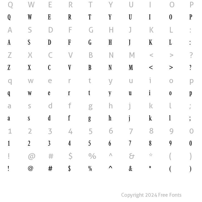 Character Map of ExcaliburEF-Medium Regular