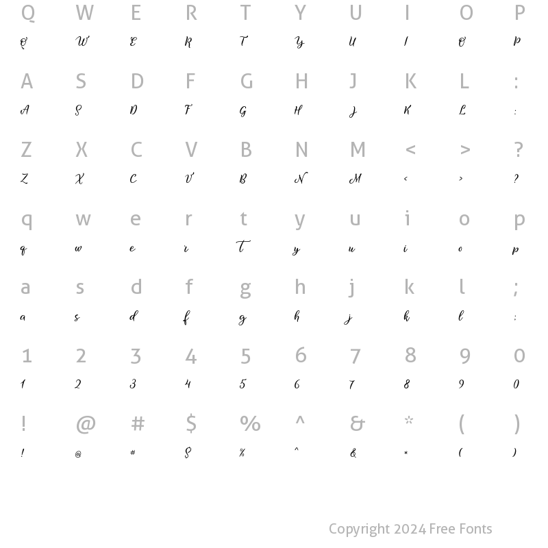 Character Map of Excitement Regular