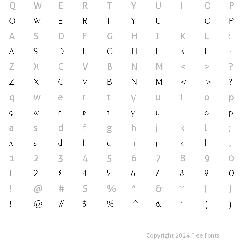 Character Map of Exotc350 Lt BT Light