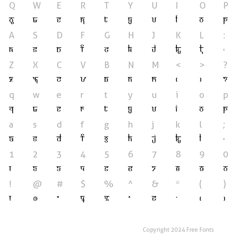 Character Map of Exotica Edelweiss Regular