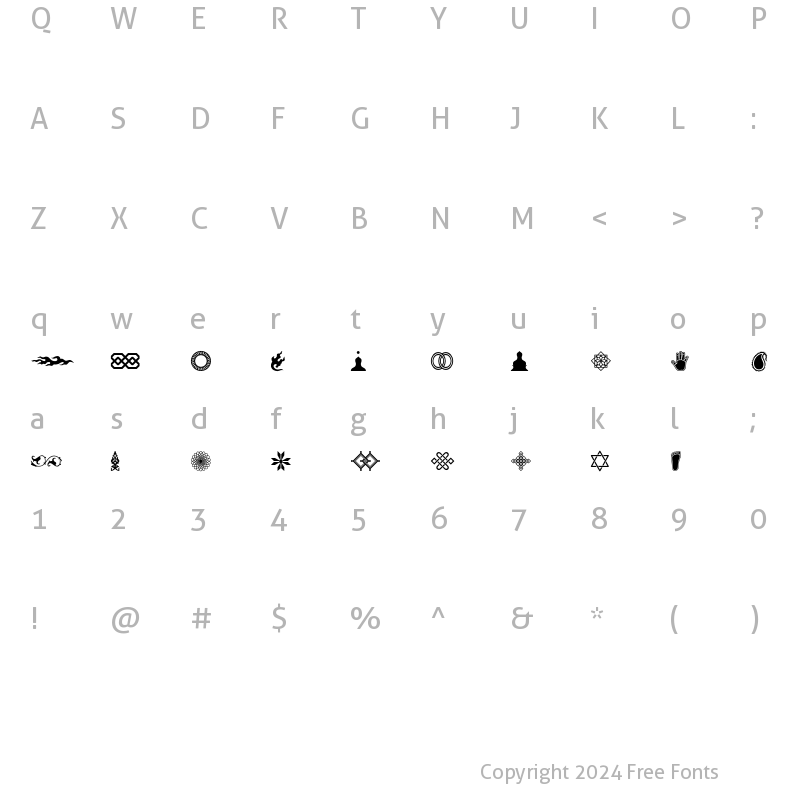 Character Map of Exotica Ohchid Regular