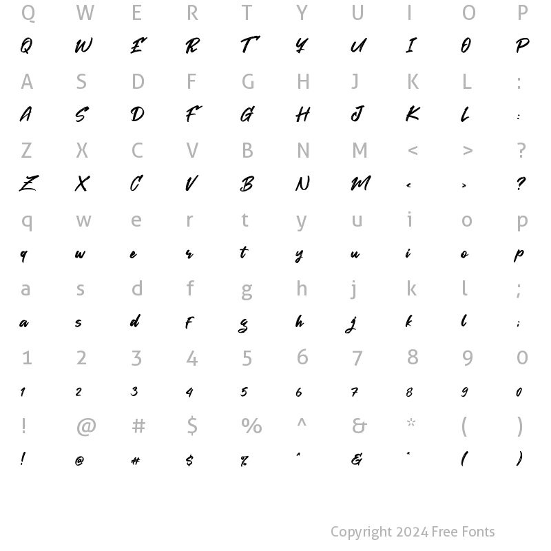 Character Map of Expain Regular