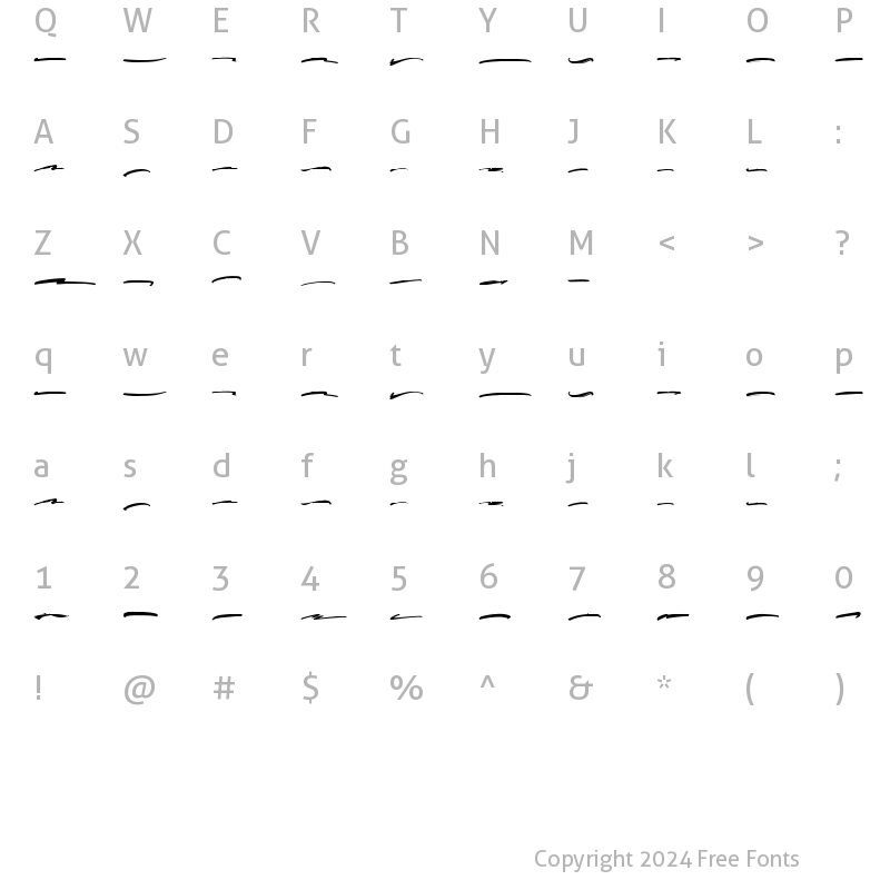 Character Map of Expain Swash Regular