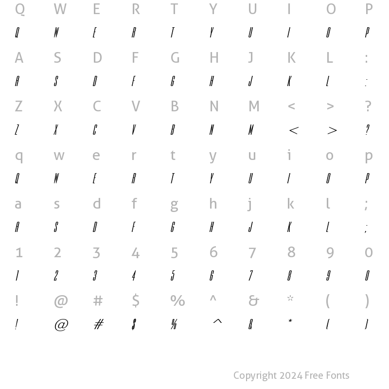 Character Map of Expel BoldItalic