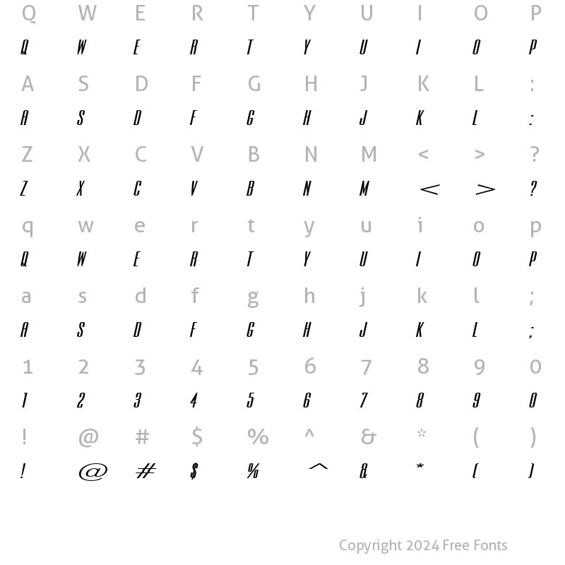 Character Map of Expel Extended BoldItalic