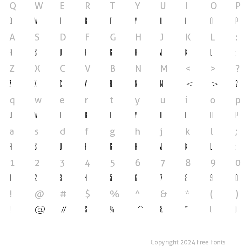 Character Map of Expel Wide Normal