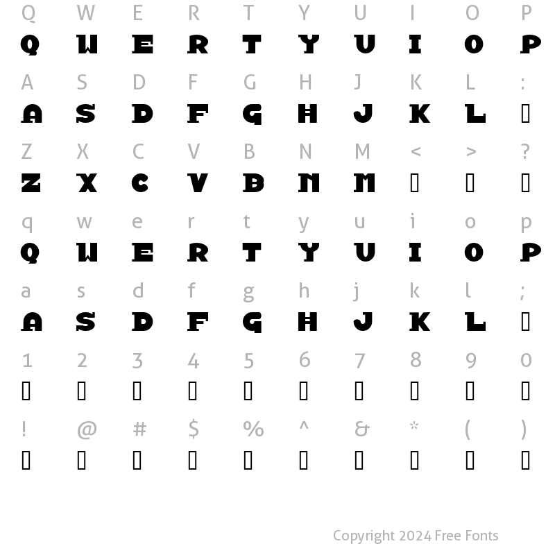 Character Map of Experimenta Regular