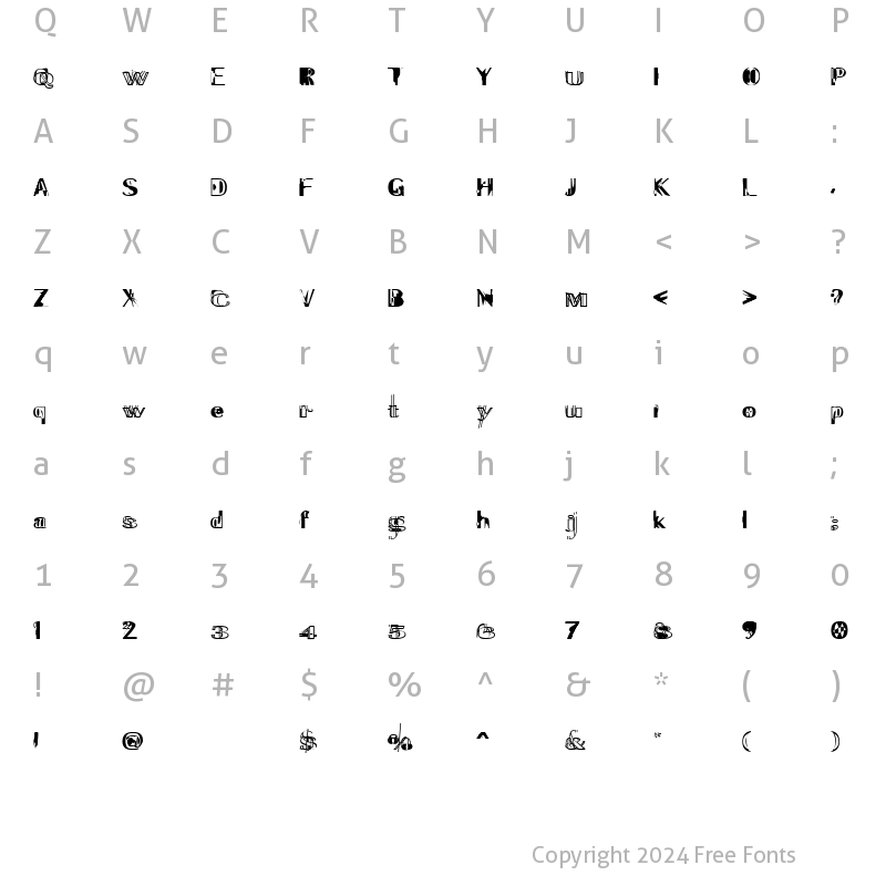 Character Map of ExperiTypo5 Regular