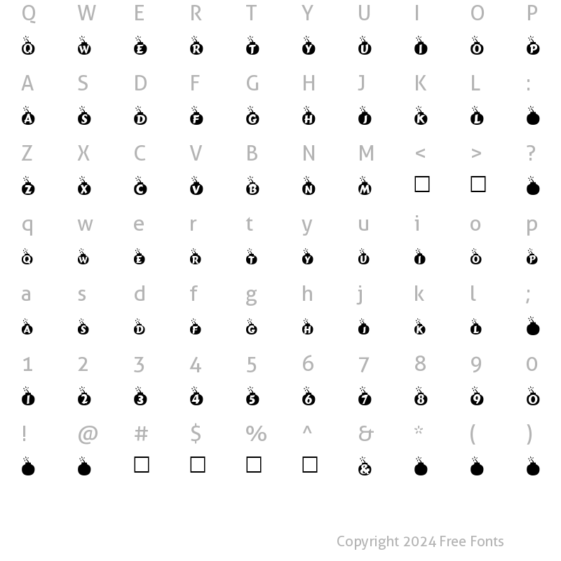 Character Map of Explosif Normal