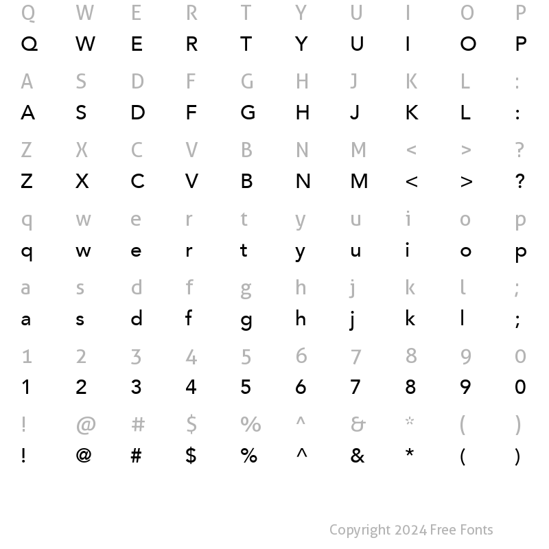 Character Map of Expo Book SSi Medium