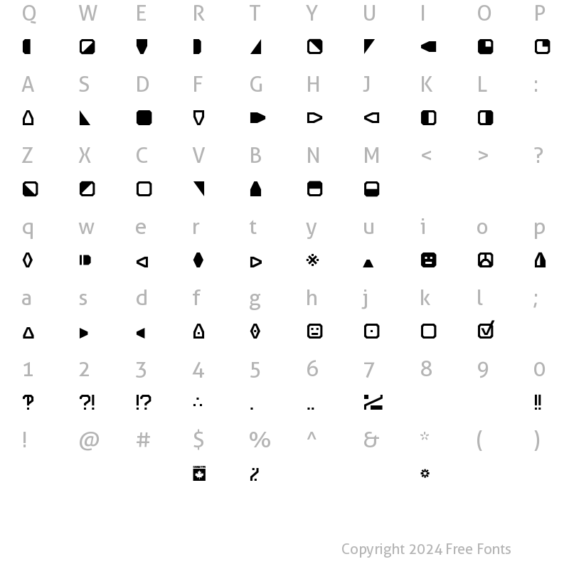 Character Map of Expo Symbols Regular