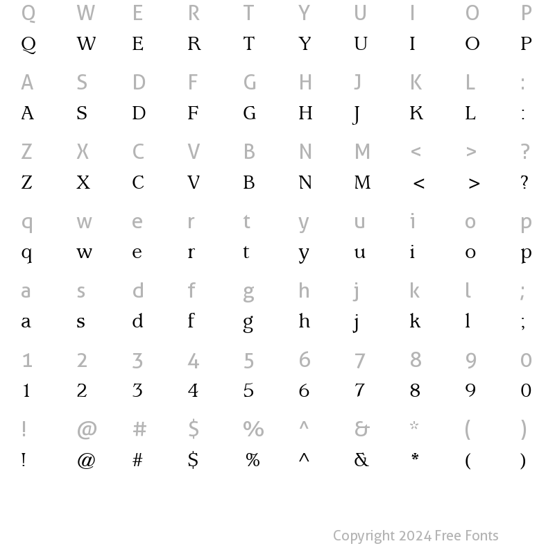 Character Map of Exposition Medium SSi Medium