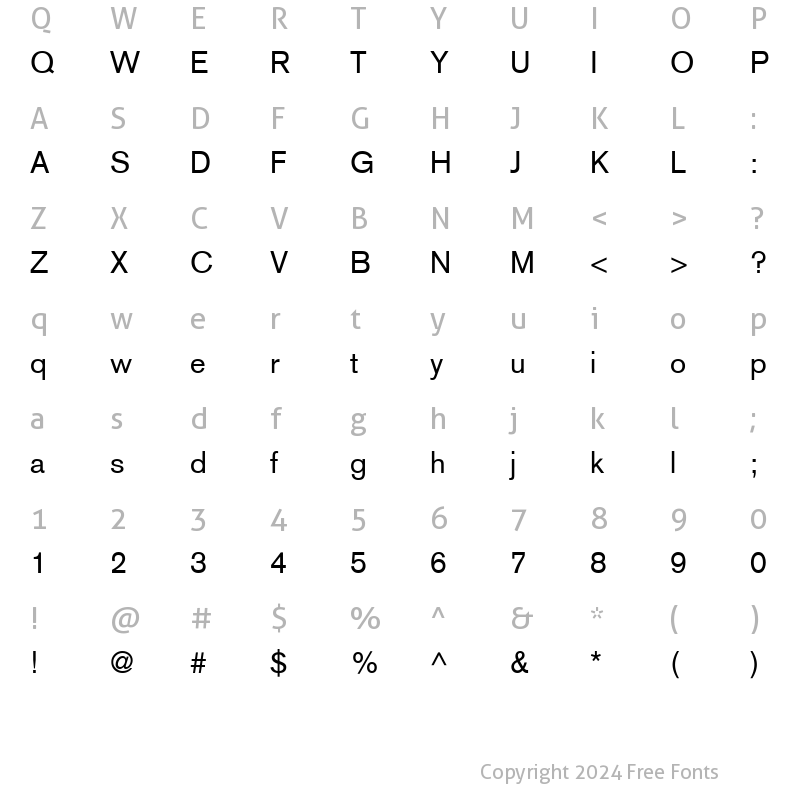 Character Map of Express SSi Regular