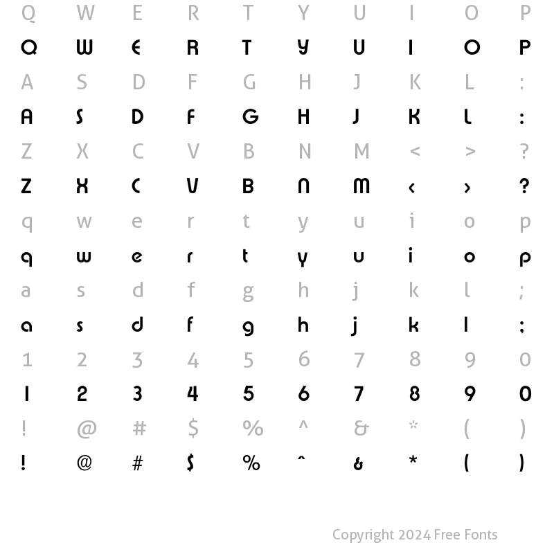 Character Map of Expressa-DemiBold Regular