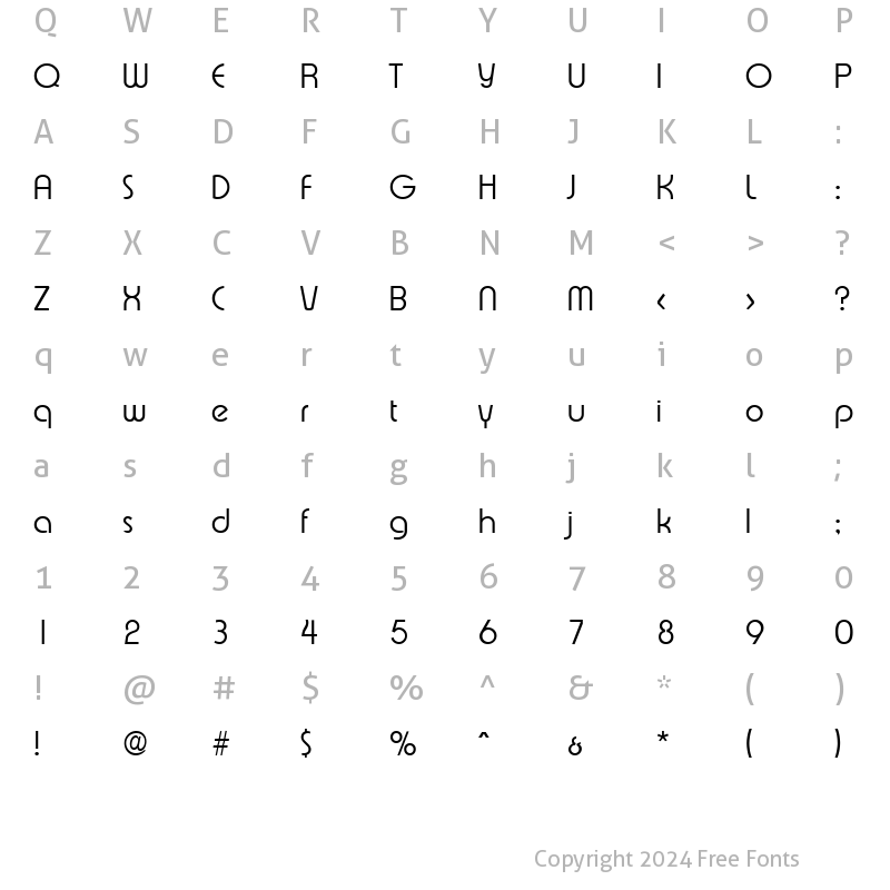 Character Map of Expressa-Serial-Light Regular