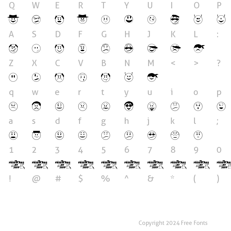 Character Map of ExpressionismJL Regular