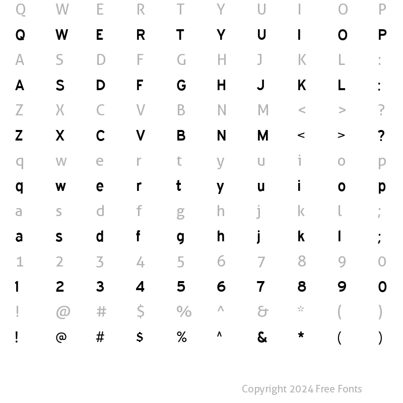 Character Map of Expressway SemiBold