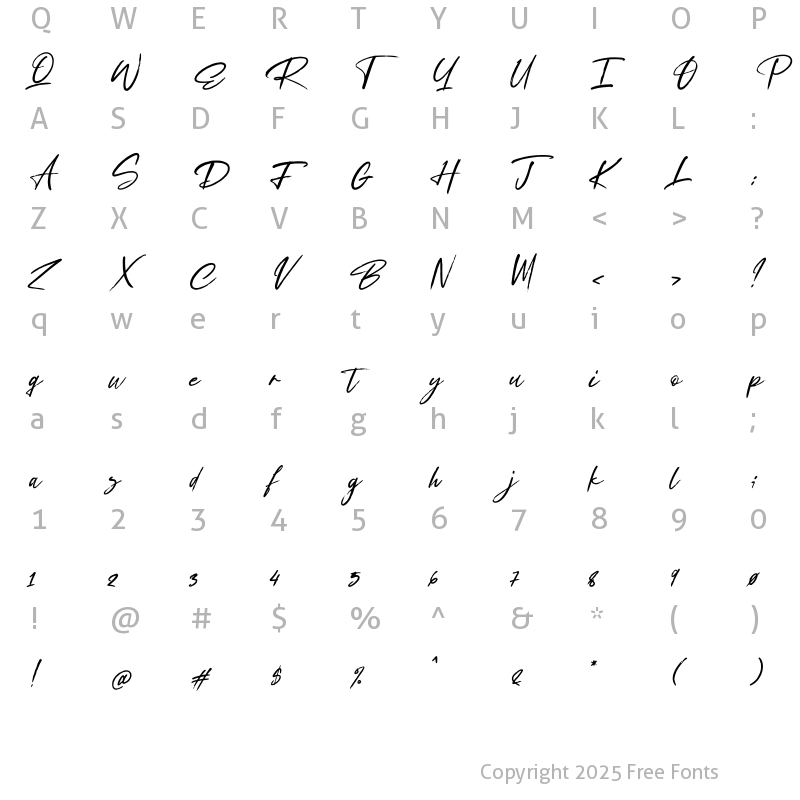 Character Map of Exstensyon Regular