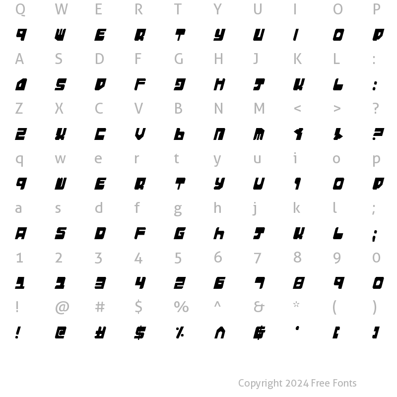 Character Map of Extechchop Condensed Condensed