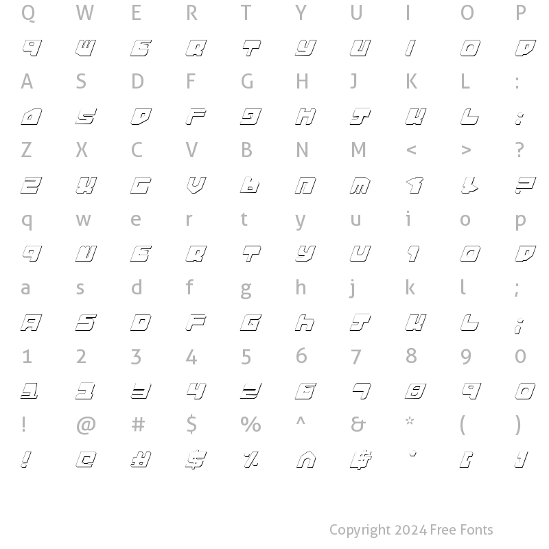 Character Map of Extechchop Shadow Shadow