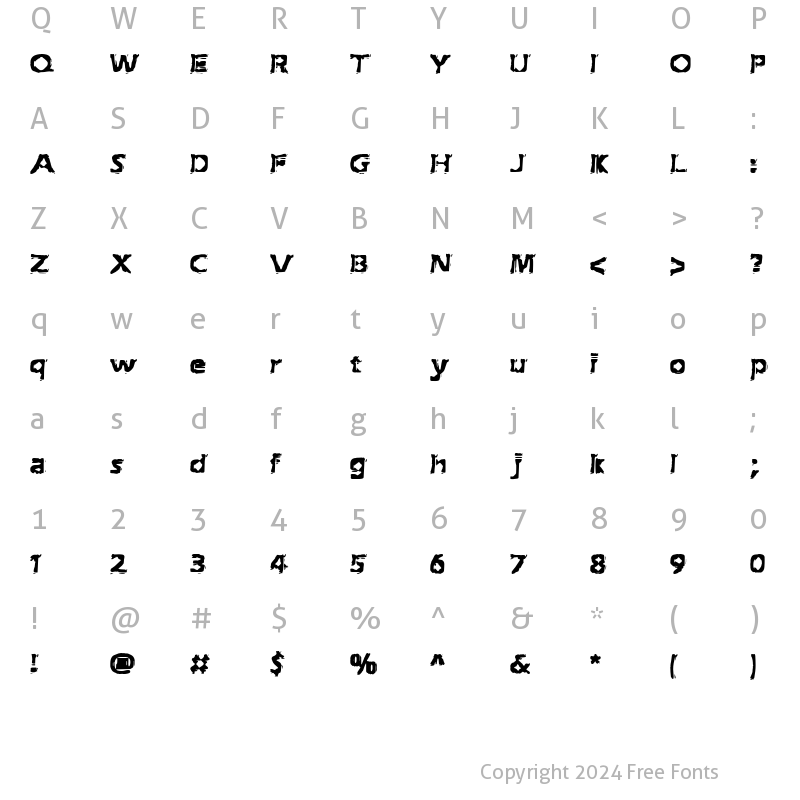 Character Map of Extraction (BRK) Regular