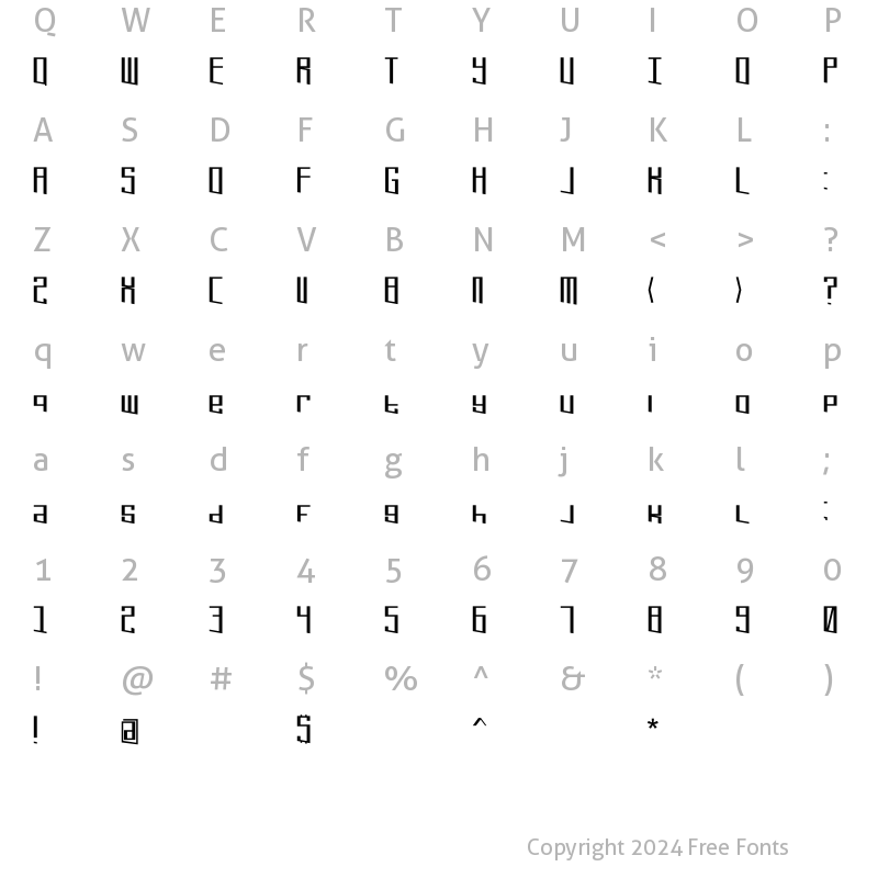 Character Map of Extreme Refresh Original