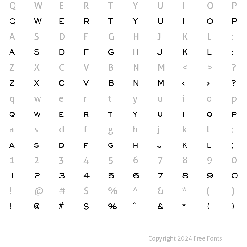 Character Map of Eye glass Condensed Bold