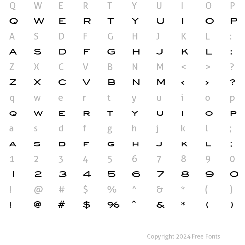 Character Map of Eye glass Wide Bold