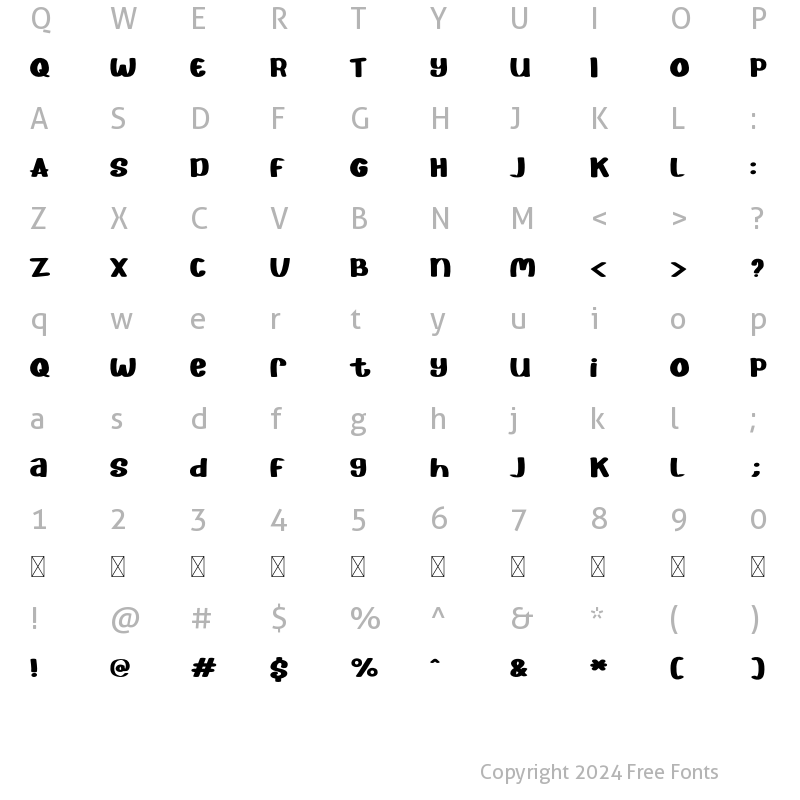 Character Map of Eye Monsta Regular