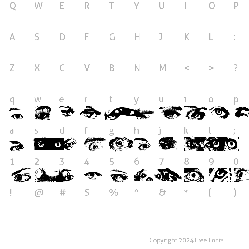 Character Map of Eye Spy Regular